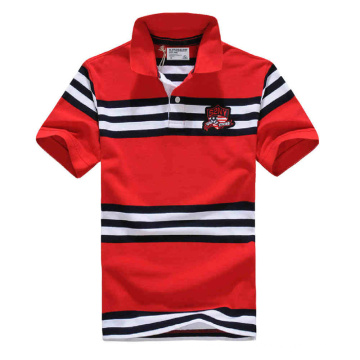 Polo de algodón teñido a rayas camiseta de rayas para hombre